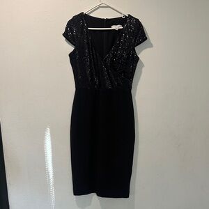 Dress the Population Black Sequin Midi Dress